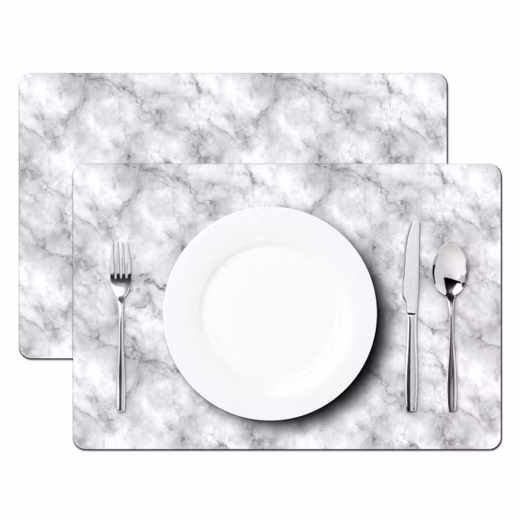 Set de table - Gris - Marbre - Classique - Veines — 2