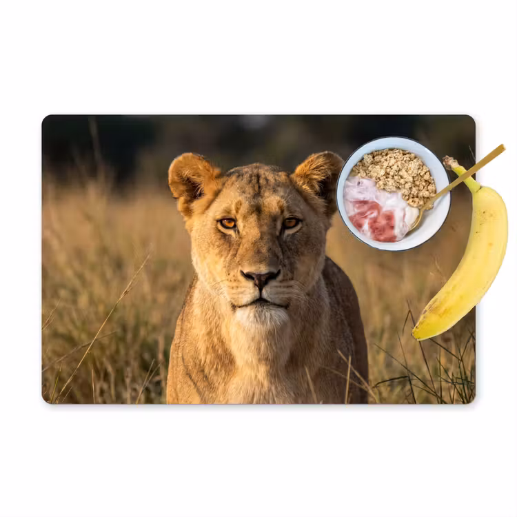 Set de table - Lionne - Herbe - Jaune — 1