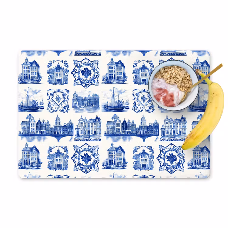 Set de table - Maisons - Navires - Bleu — 1