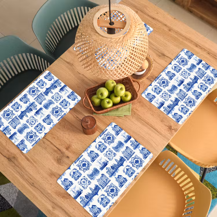 Set de table - Maisons - Navires - Bleu — 4