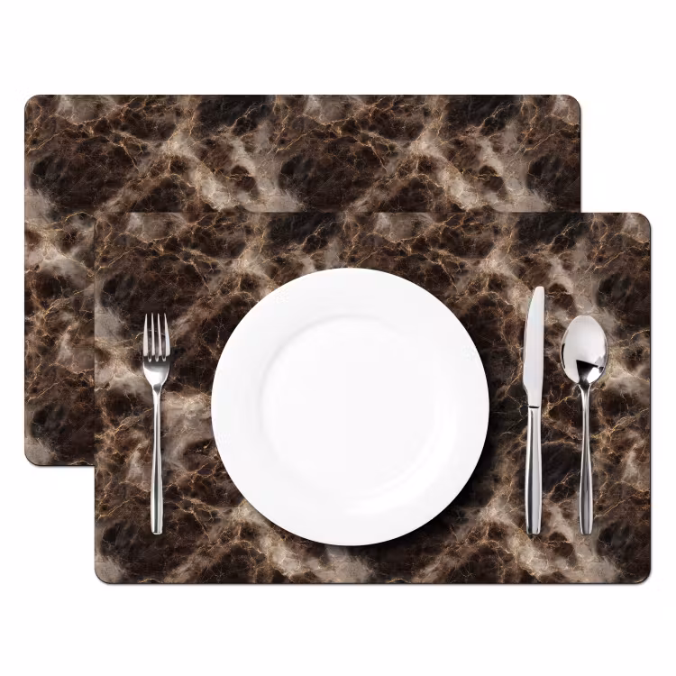 Set de table - Marron - Or - Marbre — 2