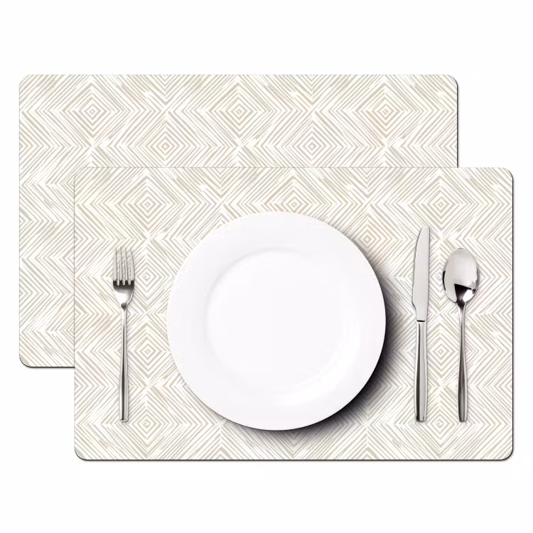 Set de table - Abstrait - Diamants - Beige — 2