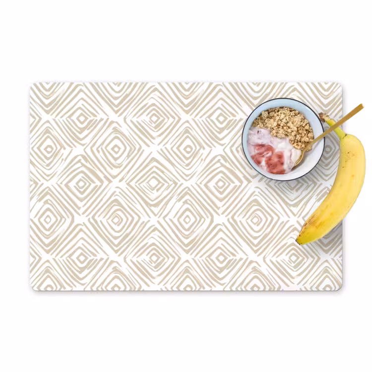 Set de table - Abstrait - Plaid - Beige — 1