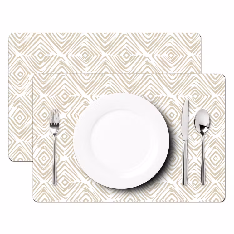 Set de table - Abstrait - Plaid - Beige — 2