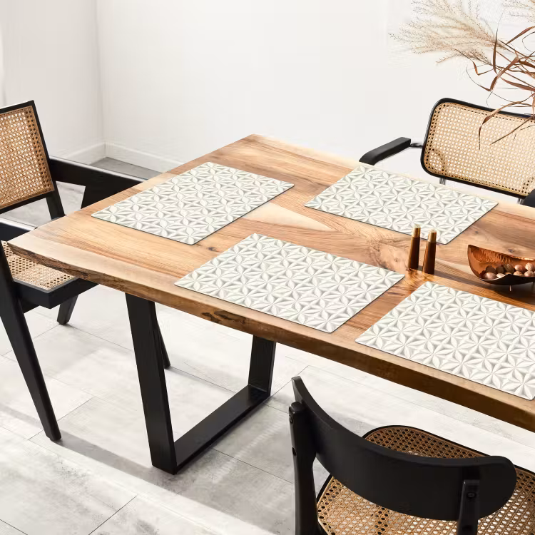 Set de table - Abstrait - Texture - Gris - Blanc — 3