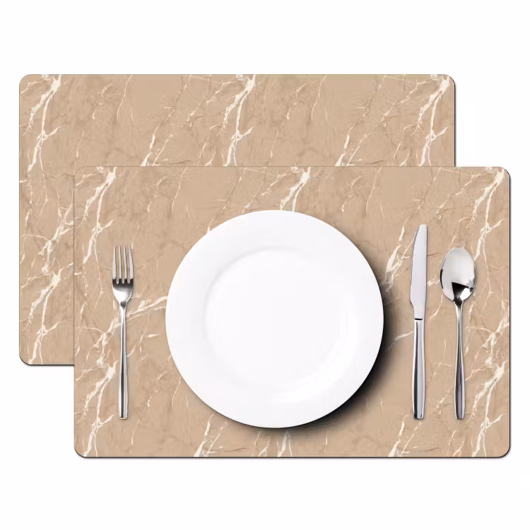 Set de table - Beige - Marble - Organic - White — 2