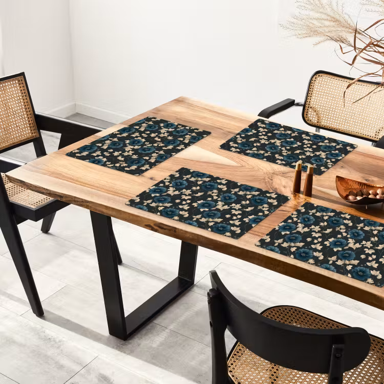 Set de table - Botanique - Fleurs - Bleu — 3