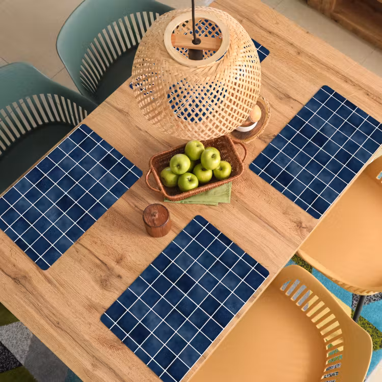 Set de table - Carrelage - Moderne - Bleu — 4