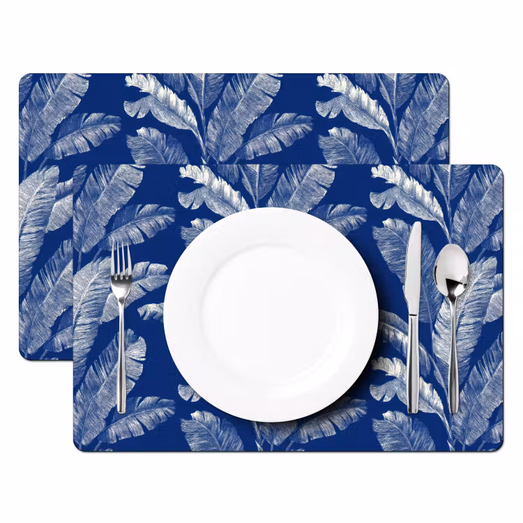Set de table - Feuille - Palmier - Bleu — 2