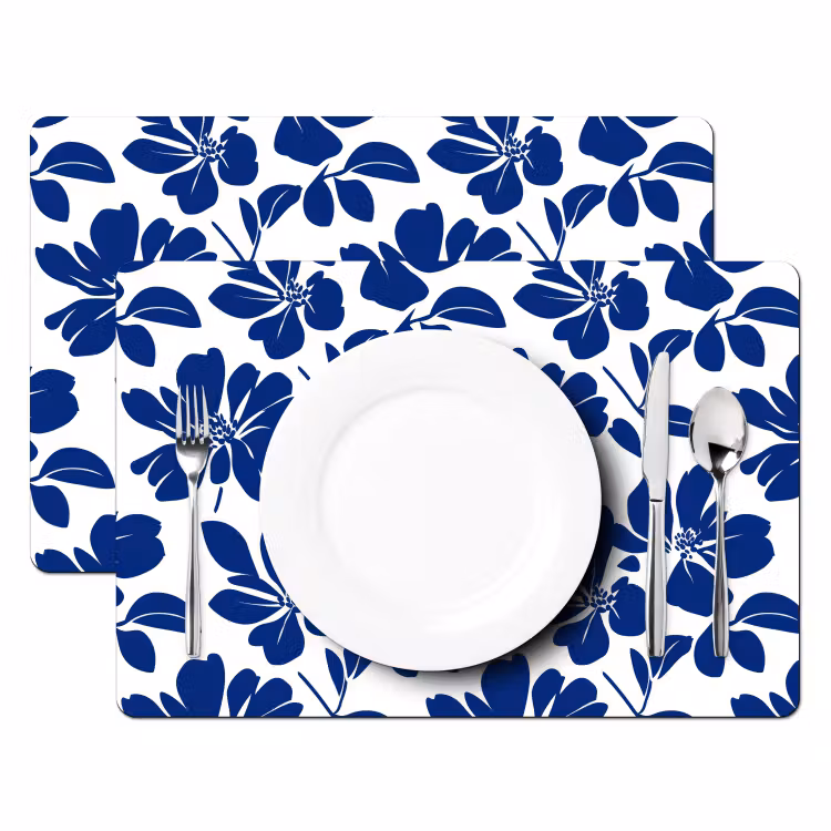 Set de table - Floral - Moderne - Bleu — 2