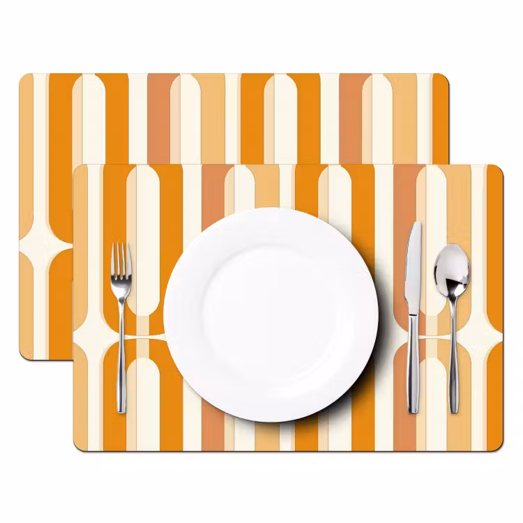 Set de table - Forme en U - Rétro - Orange — 2