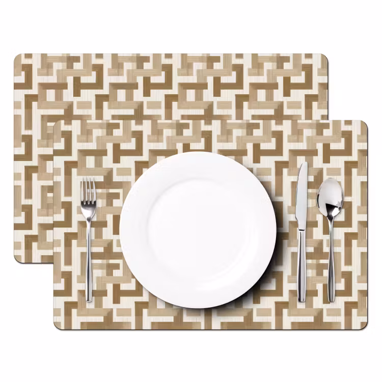 Set de table - Géométrique - Rétro - Marron — 2