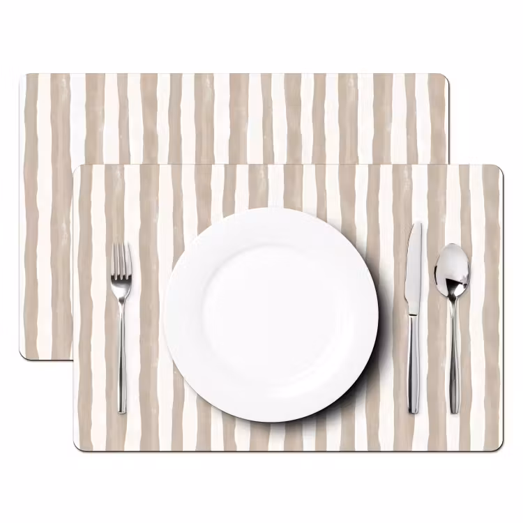Set de table - Minimaliste - Rayures - Beige — 2