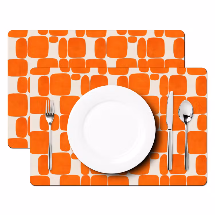Set de table - Motif - Rétro - Orange — 2