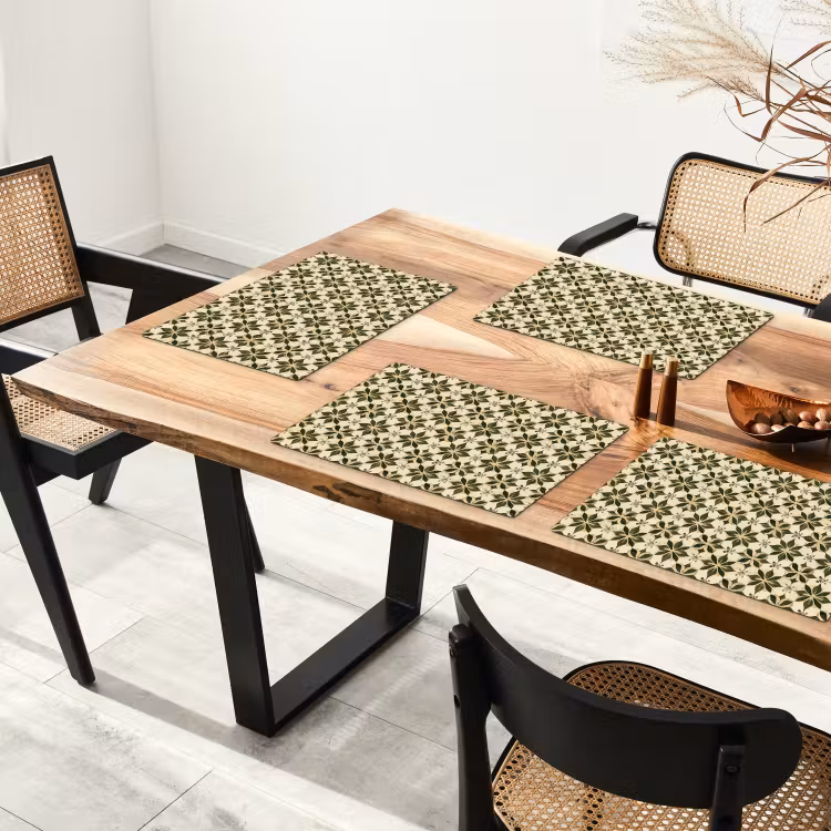 Set de table - Carrelage - Motif - Vert — 3