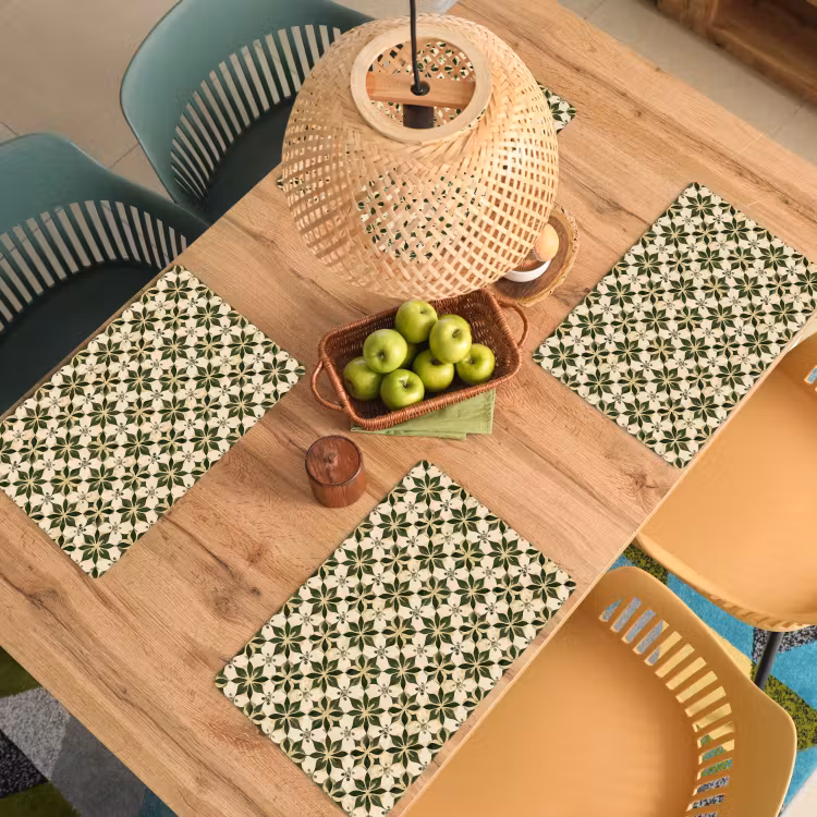 Set de table - Carrelage - Motif - Vert — 4