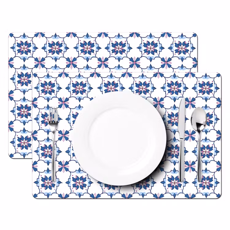 Set de table - Moderne - Motif - Bleu - Rose — 2