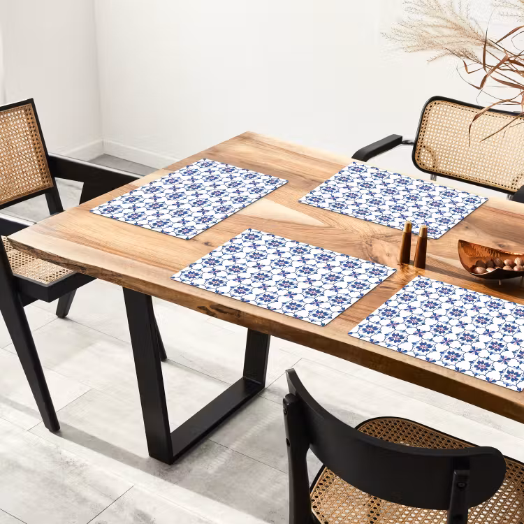 Set de table - Moderne - Motif - Bleu - Rose — 3