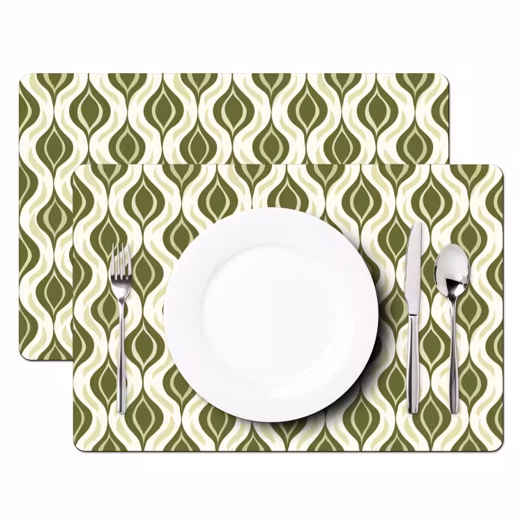 Set de table - Motif - Rétro - Vert — 2