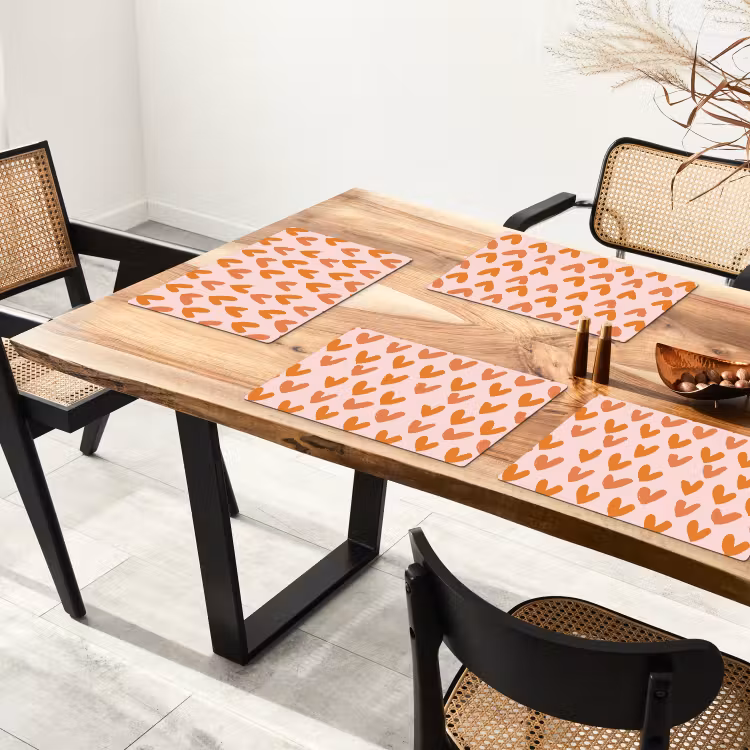 Set de table - Coeurs - Signé - Orange — 3