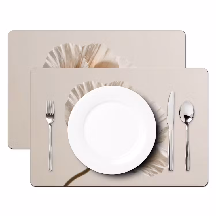 Set de table - Fleur - Beige - Crème — 2