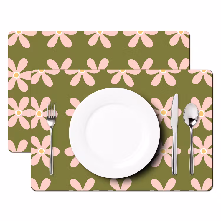 Set de table - Fleur - Moderne - Vert — 2