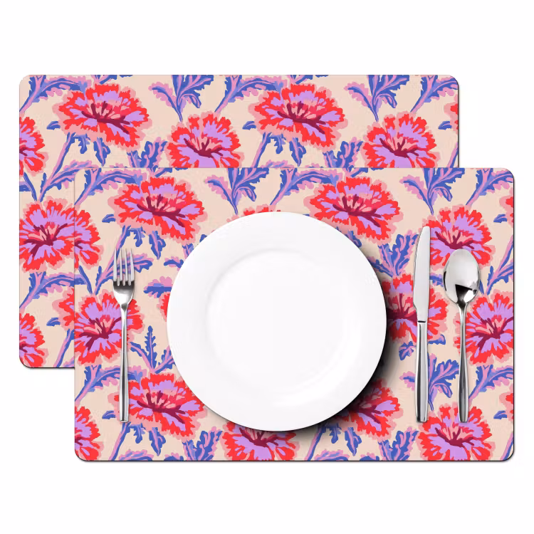 Set de table - Fleurs - Motif - Multicolore — 2