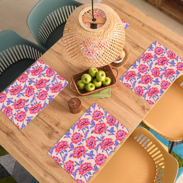 Set de table - Fleurs - Motif - Multicolore — 4