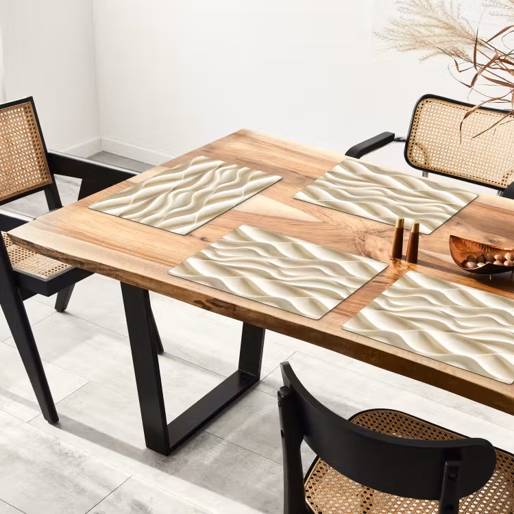 Set de table - Lignes - Ondulées - Crème — 3