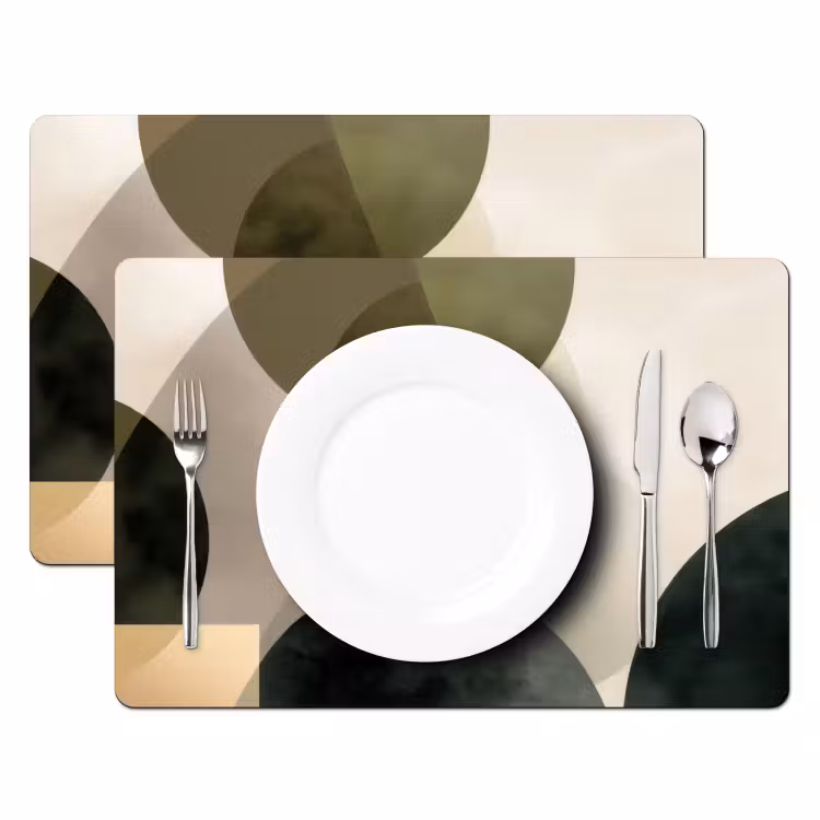 Set de table - Avions - Abstrait - Beige - Cercles — 2