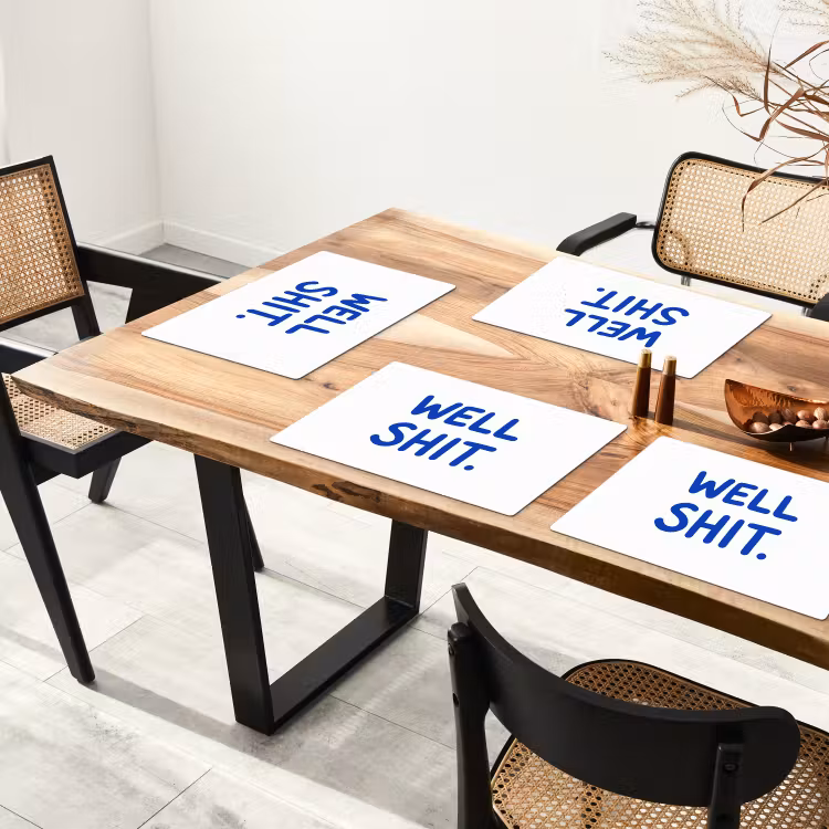 Set de table - Bleu - Citation - Blanc — 3