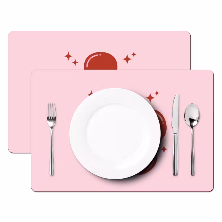Set de table - Fleur - Rose - Coeurs — 2