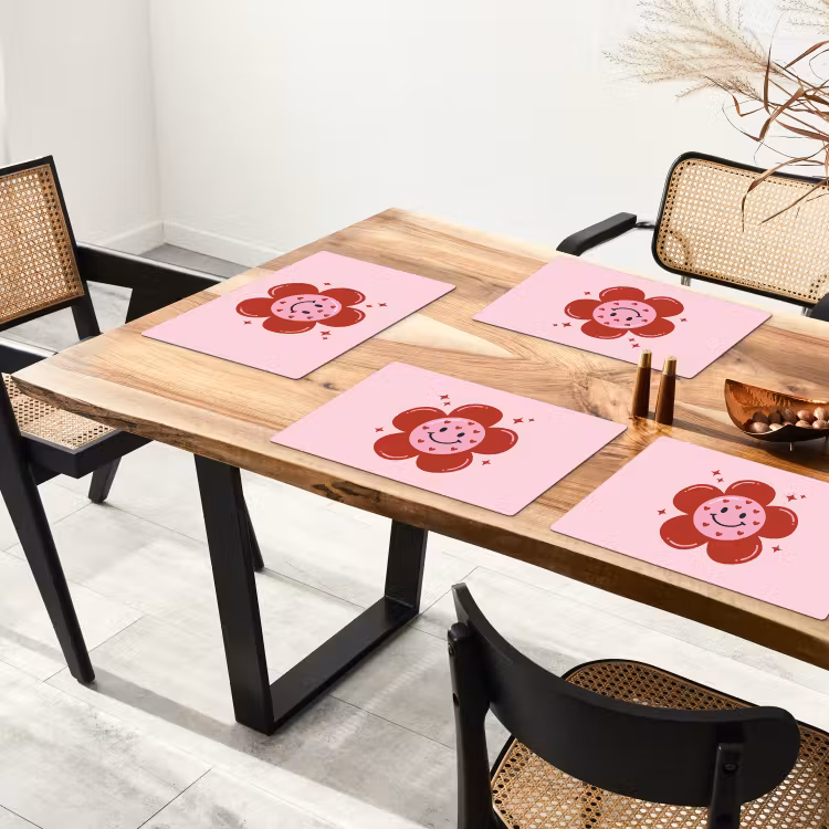 Set de table - Fleur - Rose - Coeurs — 3