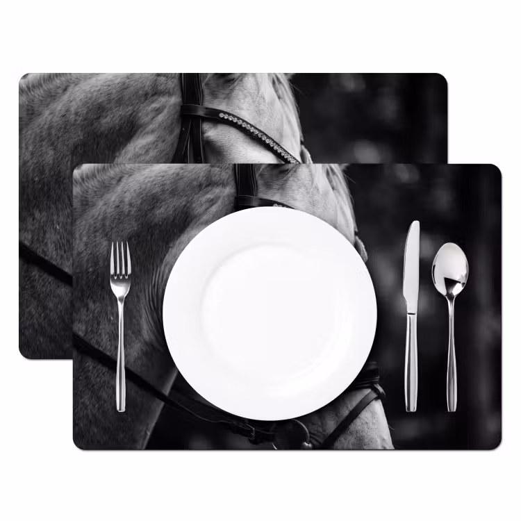 Set de table - Cheval - Gris - Portrait — 2
