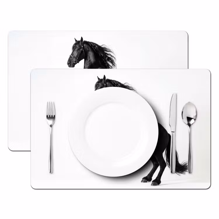 Set de table - Noir - Cheval - Portrait — 2
