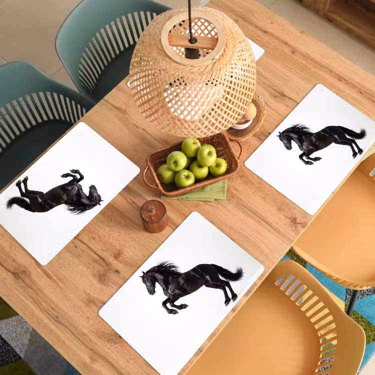 Set de table - Noir - Cheval - Portrait — 4