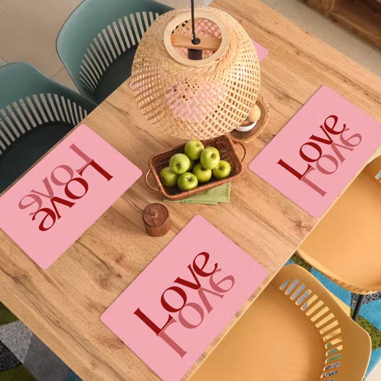 Set de table - Amour - Rose - Miroir — 4