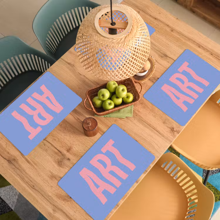 Set de table - Art - Rose - Bleu — 4