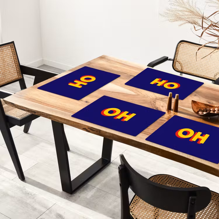 Set de table - Bleu - Jaune - OH - Ombre — 3