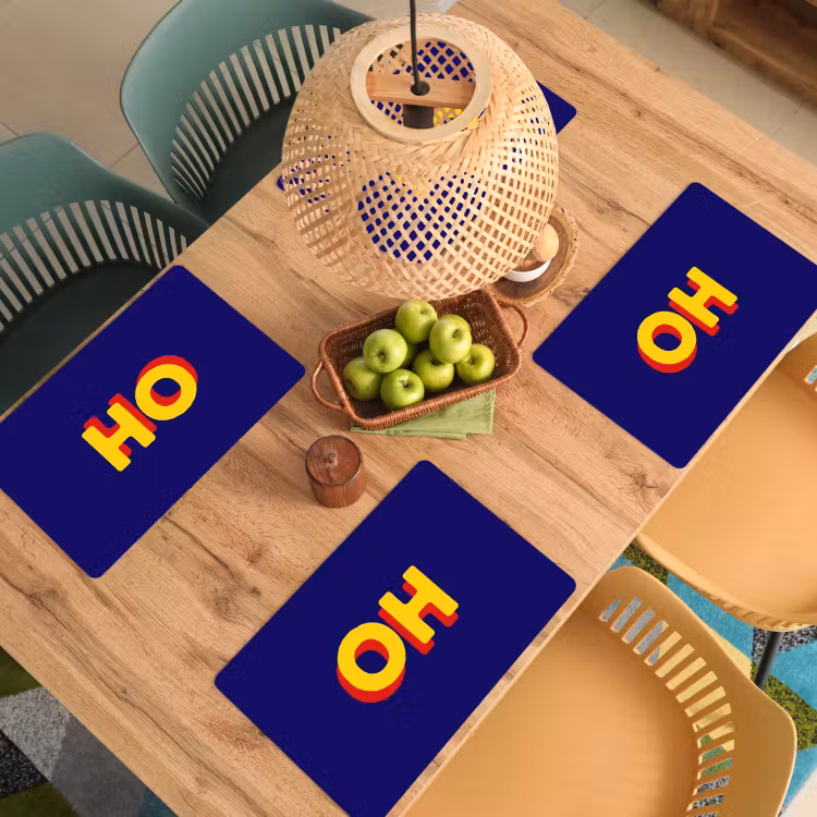 Set de table - Bleu - Jaune - OH - Ombre — 4