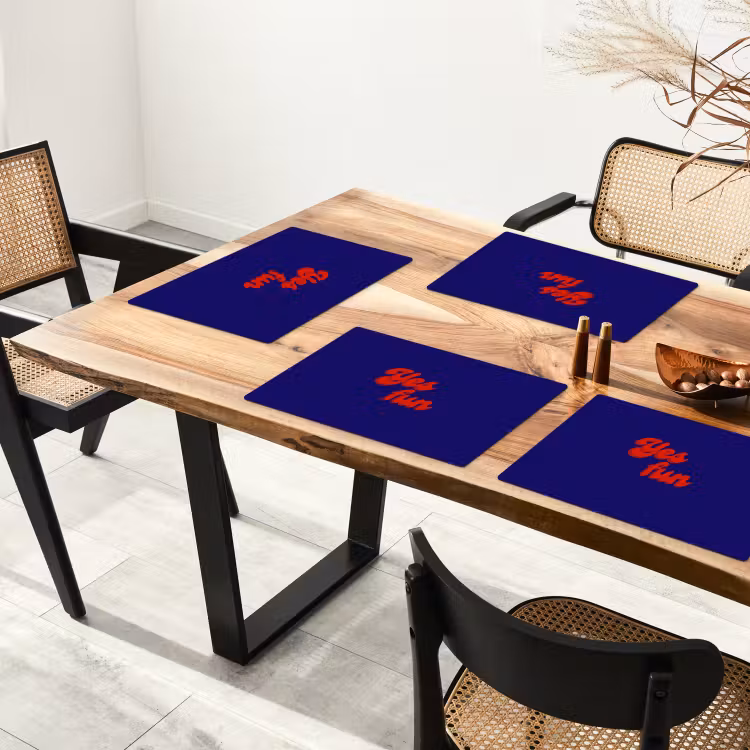 Set de table - Bleu - Rouge - Oui fun - 3D — 3