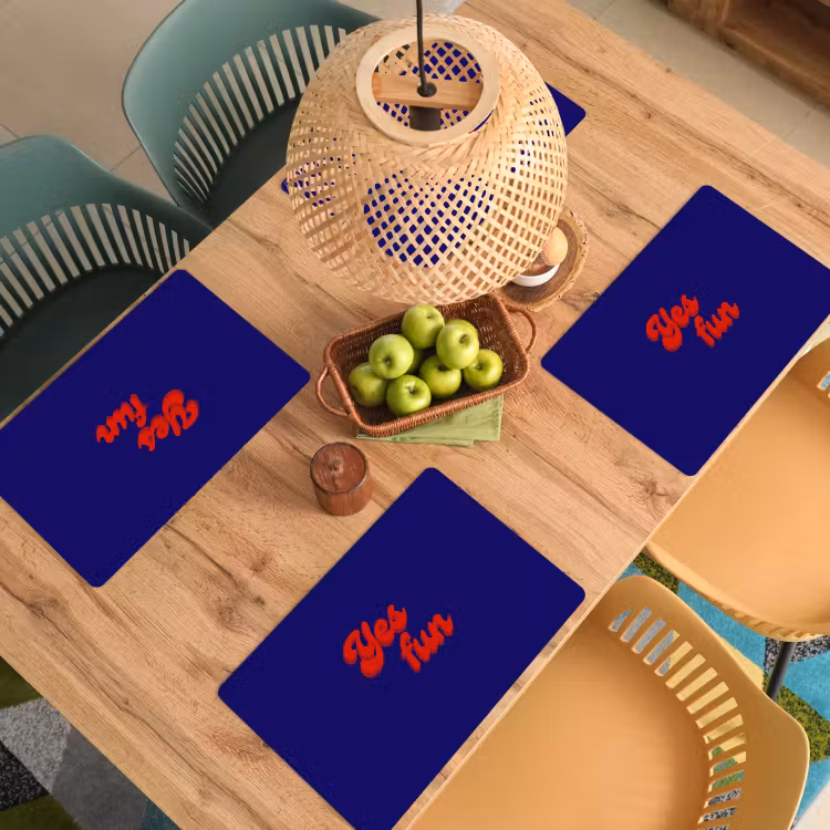 Set de table - Bleu - Rouge - Oui fun - 3D — 4