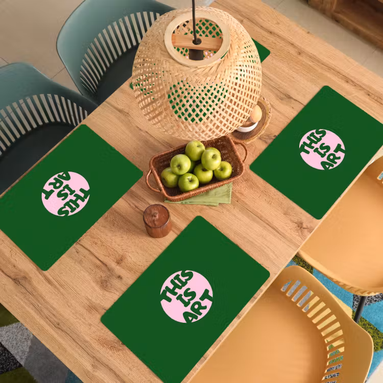 Set de table - Cercle - Rose - Texte - Art — 4