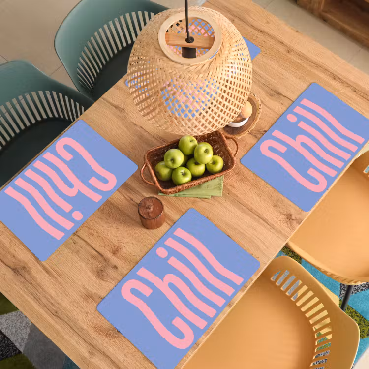 Set de table - Chill - Rose - Bleu - Ondulé — 4