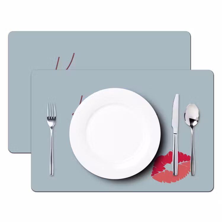 Set de table - Embrasse mon cul - Lèvres - Bleu — 2