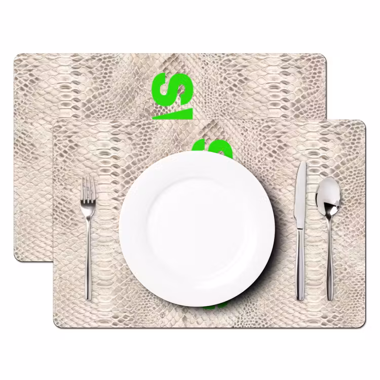 Set de table - Impression serpent - SWAG - Néon - Vert — 2