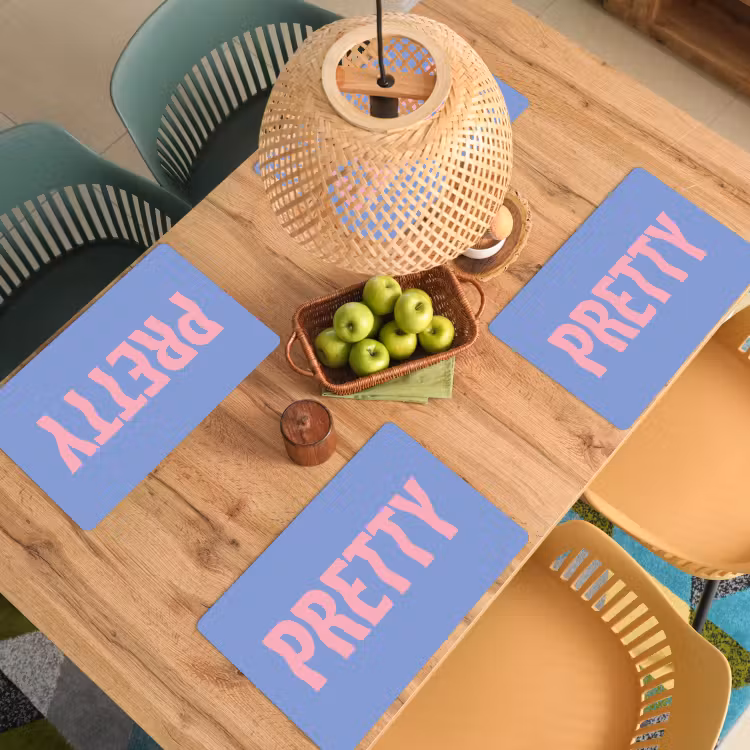 Set de table - Joli - Rose - Bleu - Ondulé — 4