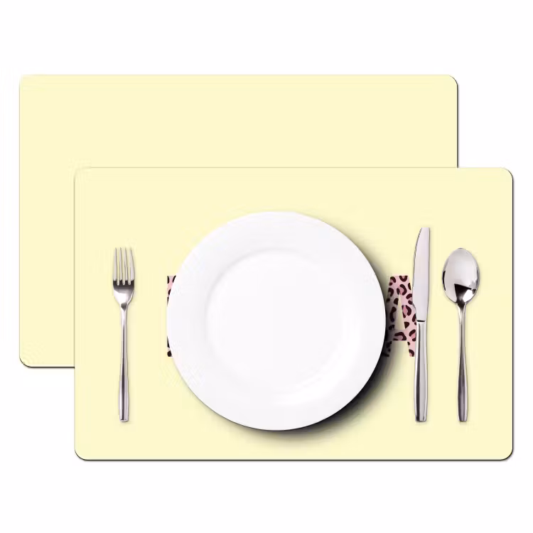 Set de table - Karma - Imprimé léopard - Jaune — 2