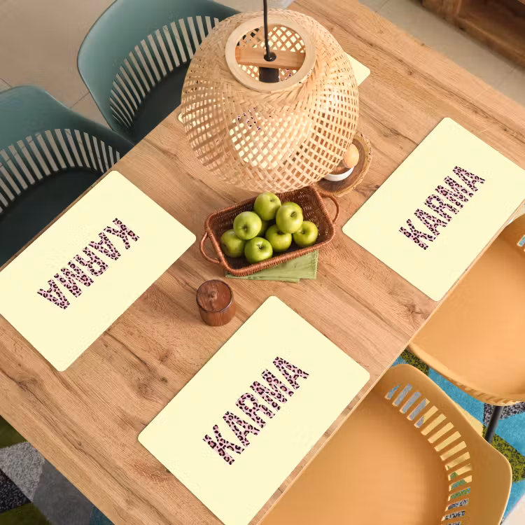 Set de table - Karma - Imprimé léopard - Jaune — 4