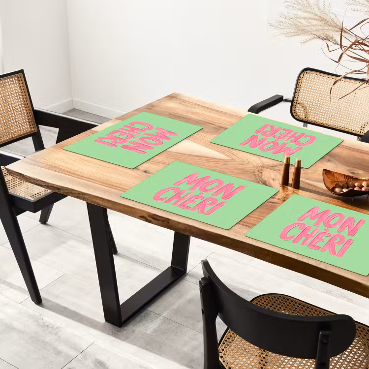 Set de table - Mon cheri - Vert - Rose — 3